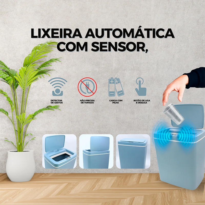 Lixeira Inteligente Com Sensor De Movimento Automático 14l