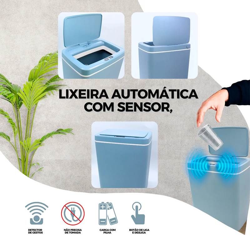 Lixeira Inteligente Com Sensor De Movimento Automático 14l