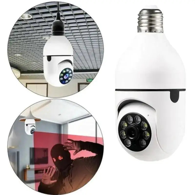 Câmera segurança wifi ip sem fio 360 com encaixe lampada bocal aplicativo yoosee ptz full HD visão noturna - bivolt