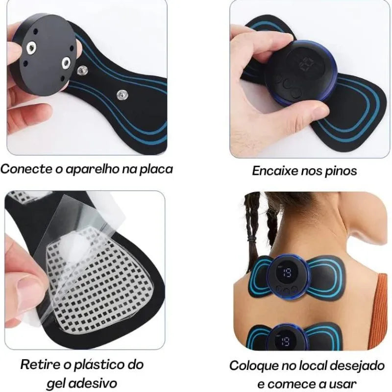 Mini Massageador EMS Estimulador Elétrico De Pescoço