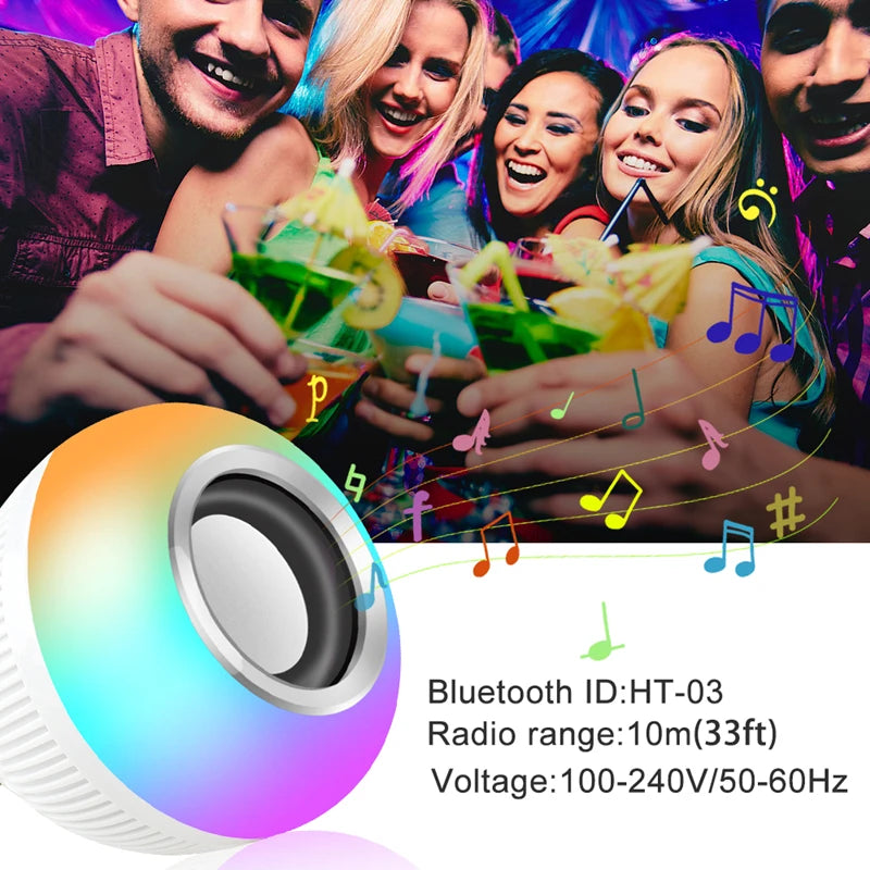 Lâmpada Bluetooth Led Caixa De Som com controle