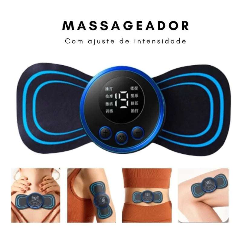 Mini Massageador EMS Estimulador Elétrico De Pescoço