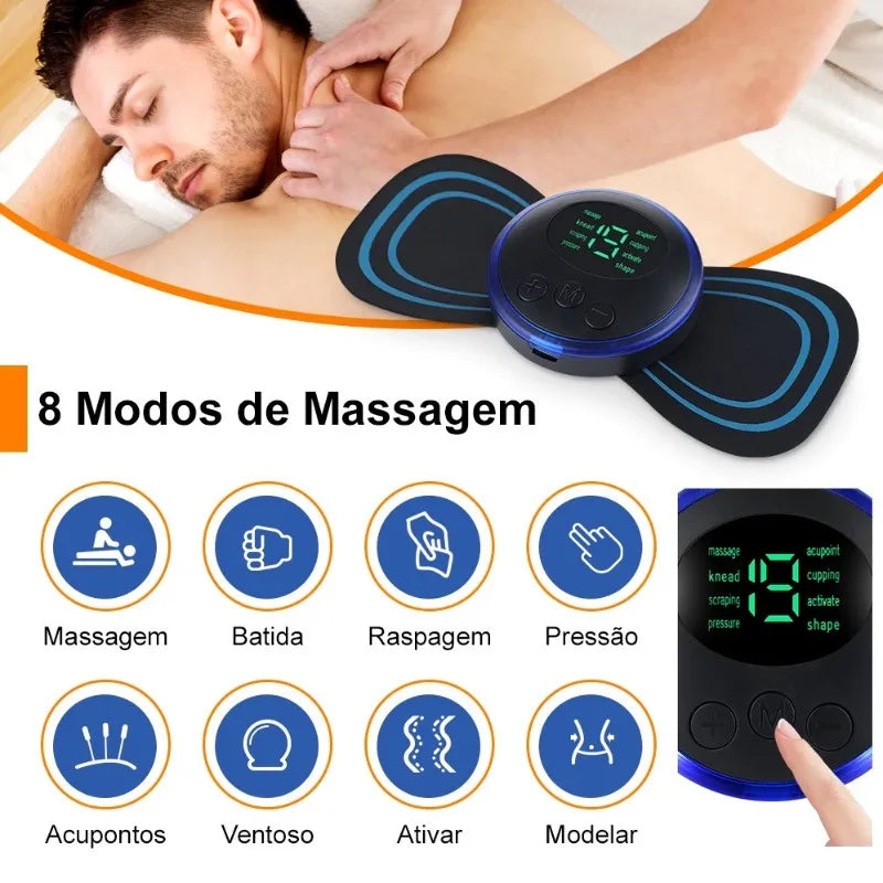 Mini Massageador EMS Estimulador Elétrico De Pescoço