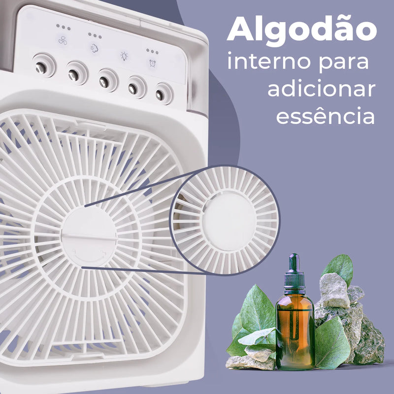 Mini Ar Condicionado Ventilador Umidificador Climatizador, Reservatório de Água e Gelo USB